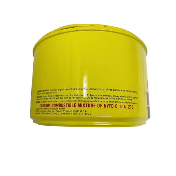 Johnson Paste Wax Vintage 1982  Original Formula 16 oz Tin Discontinued 90% Full - Picture 7 of 10